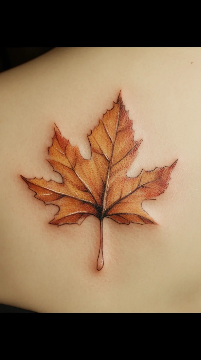 Autumn Elegance: Stunning Leaf Tattoo for a Nature-Inspired Look