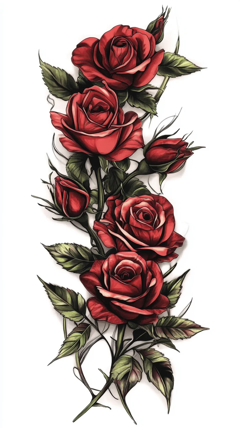 Blooming Elegance: Stunning Red Rose Tattoo for Timeless Beauty