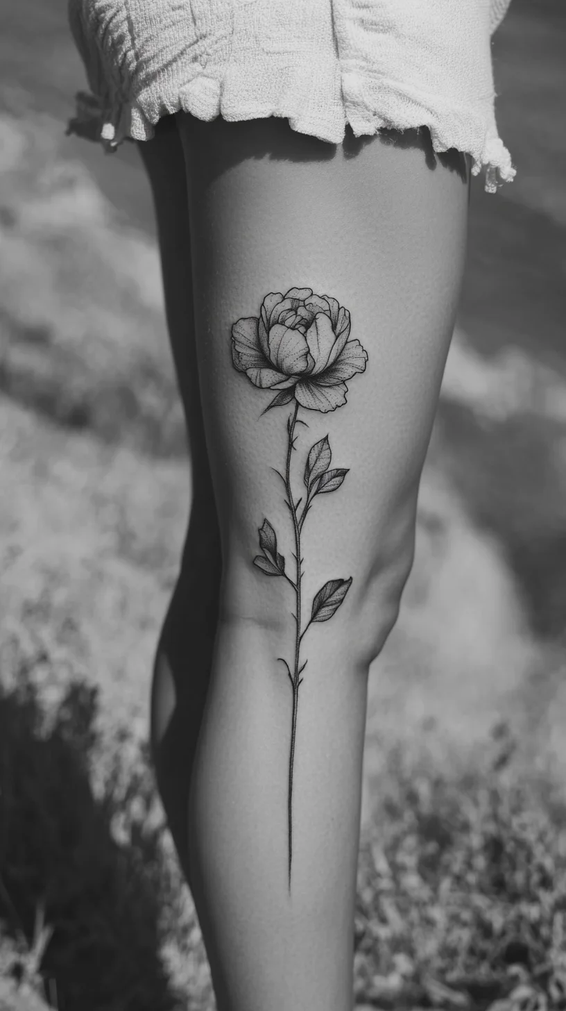 Bold Floral Elegance: A Stunning Rose Tattoo for a Timeless Look