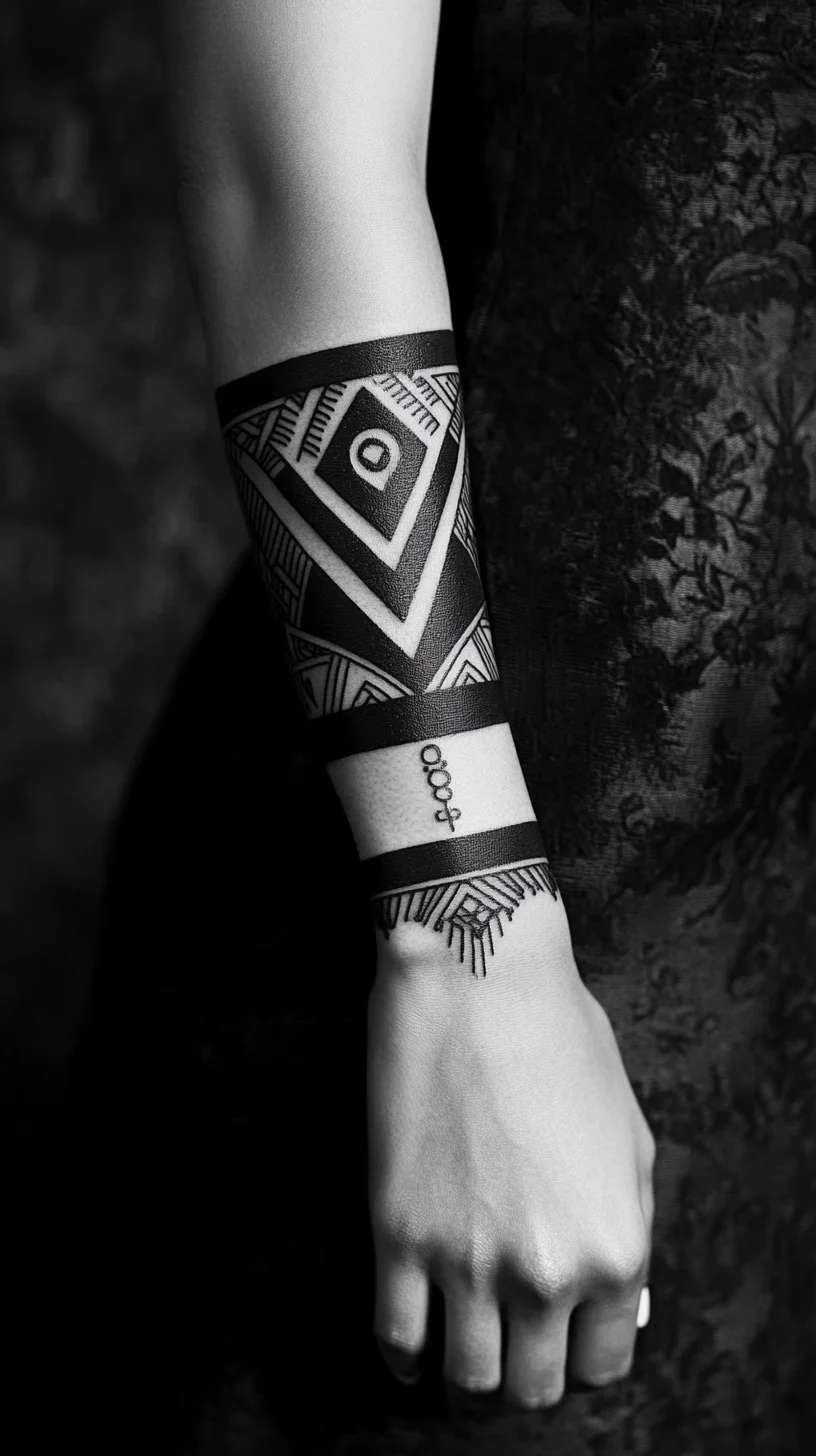 Bold Geometric Arm Tattoo: A Statement of Style and Individuality