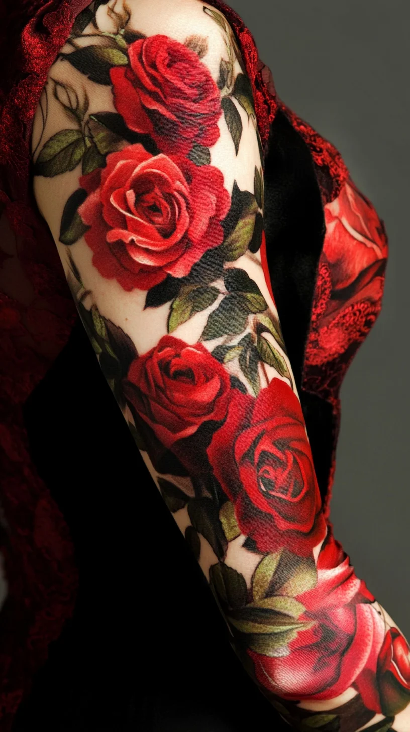 Bold Red Roses: A Timeless Tattoo for the Fearless and Fashion-Forward