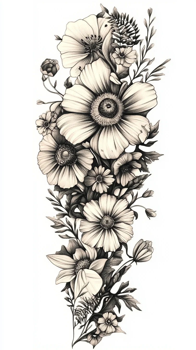 Botanical Bliss: Embrace Nature with Elegant Floral Tattoo Art