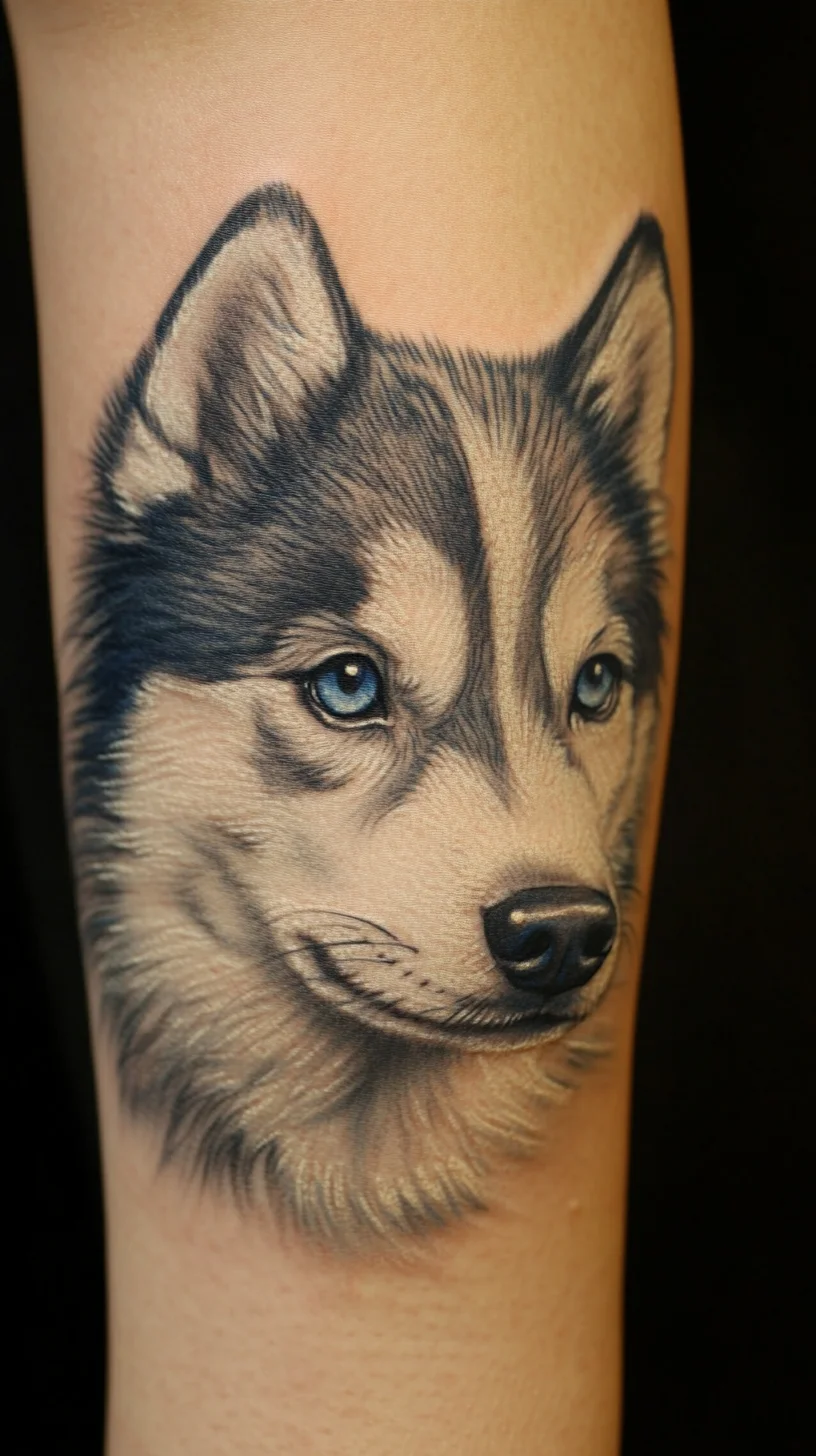 Captivating Canine Ink: The Realistic Husky Tattoo