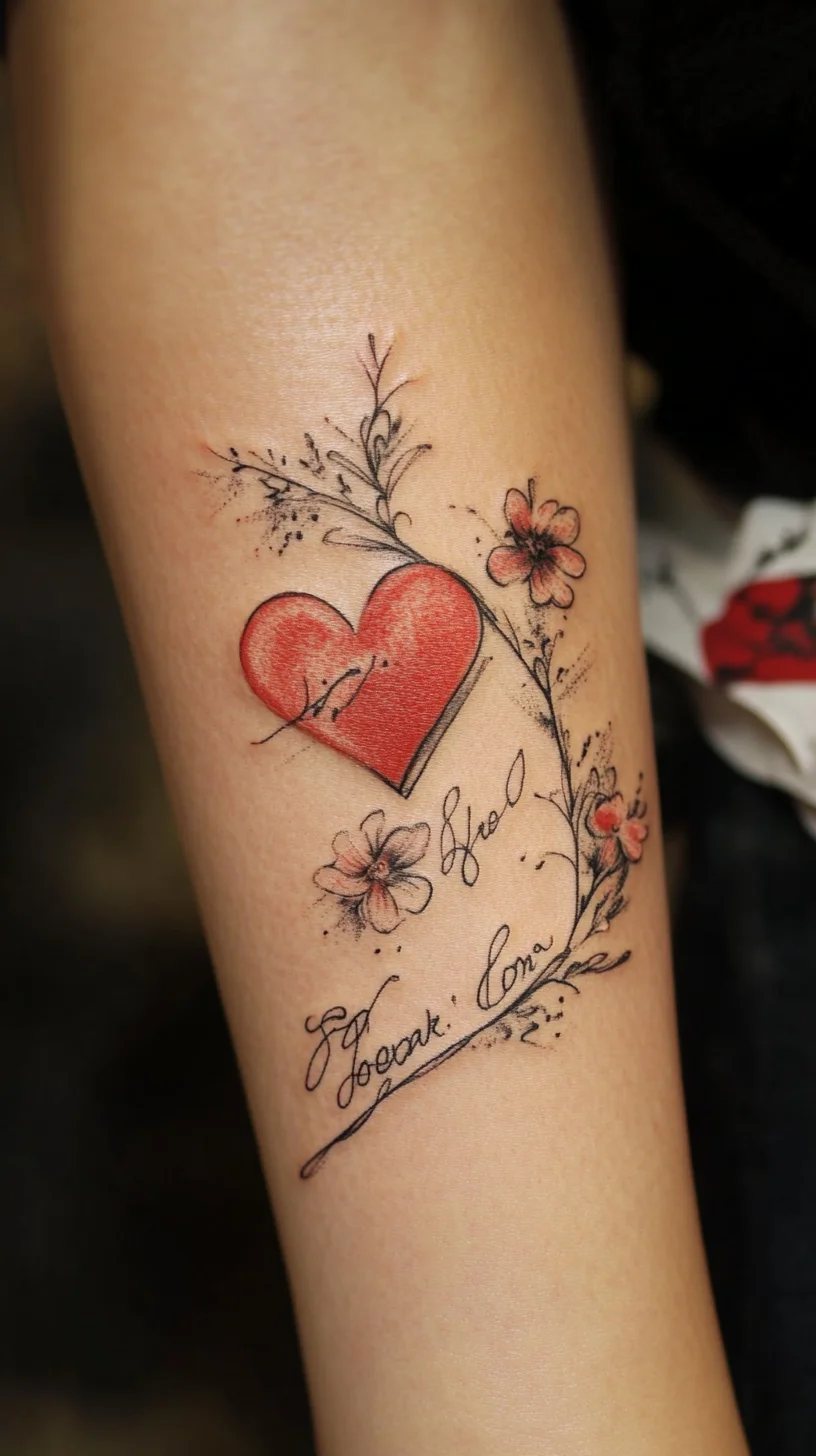 Captivating Heart & Floral Tattoo: A Unique Expression of Love and Individuality