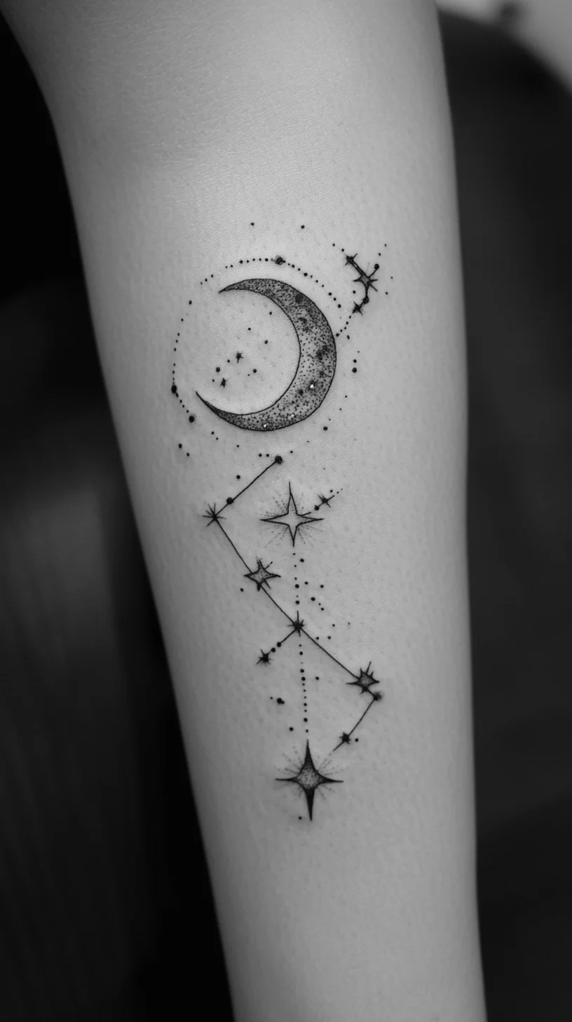 Celestial Chic: Embrace the Magic of Moon and Star Tattoos