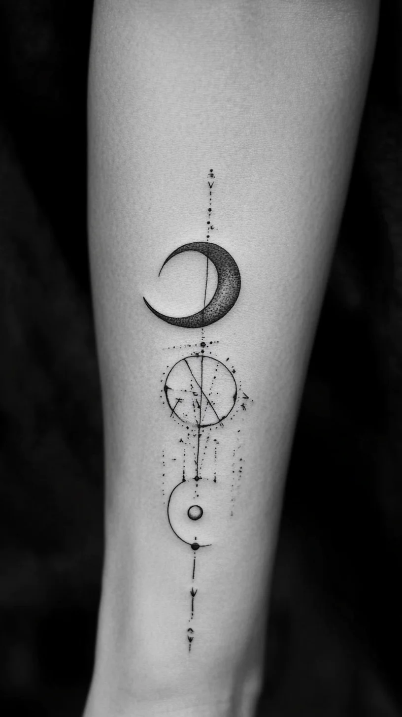 Celestial Elegance: A Timeless Tattoo Inspired by Lunar Phases