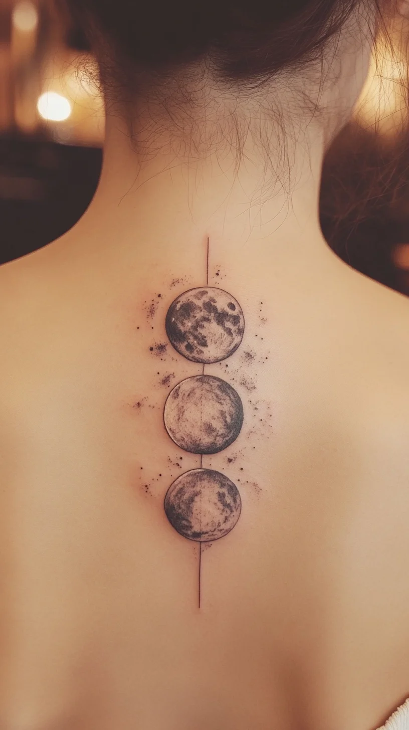 Celestial Elegance: Embrace the Cosmic Charm of Lunar Phases Tattoo