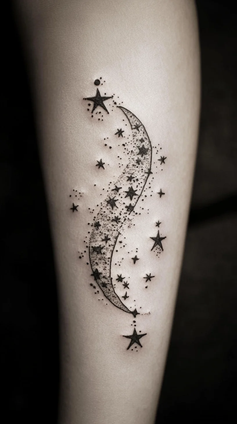 Celestial Elegance: Embrace the Magic of Moon and Stars Tattoos