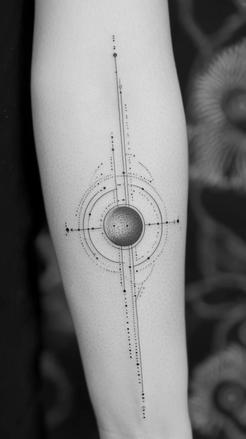 Celestial Geometry: A Minimalist Tattoo Design That Transcends Trends