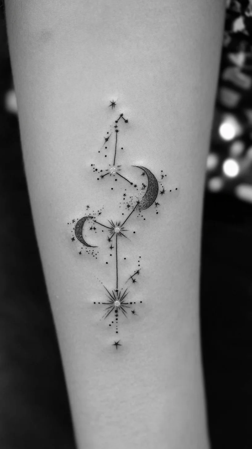 Celestial Ink: Embrace the Night Sky with this Cosmic Tattoo Design