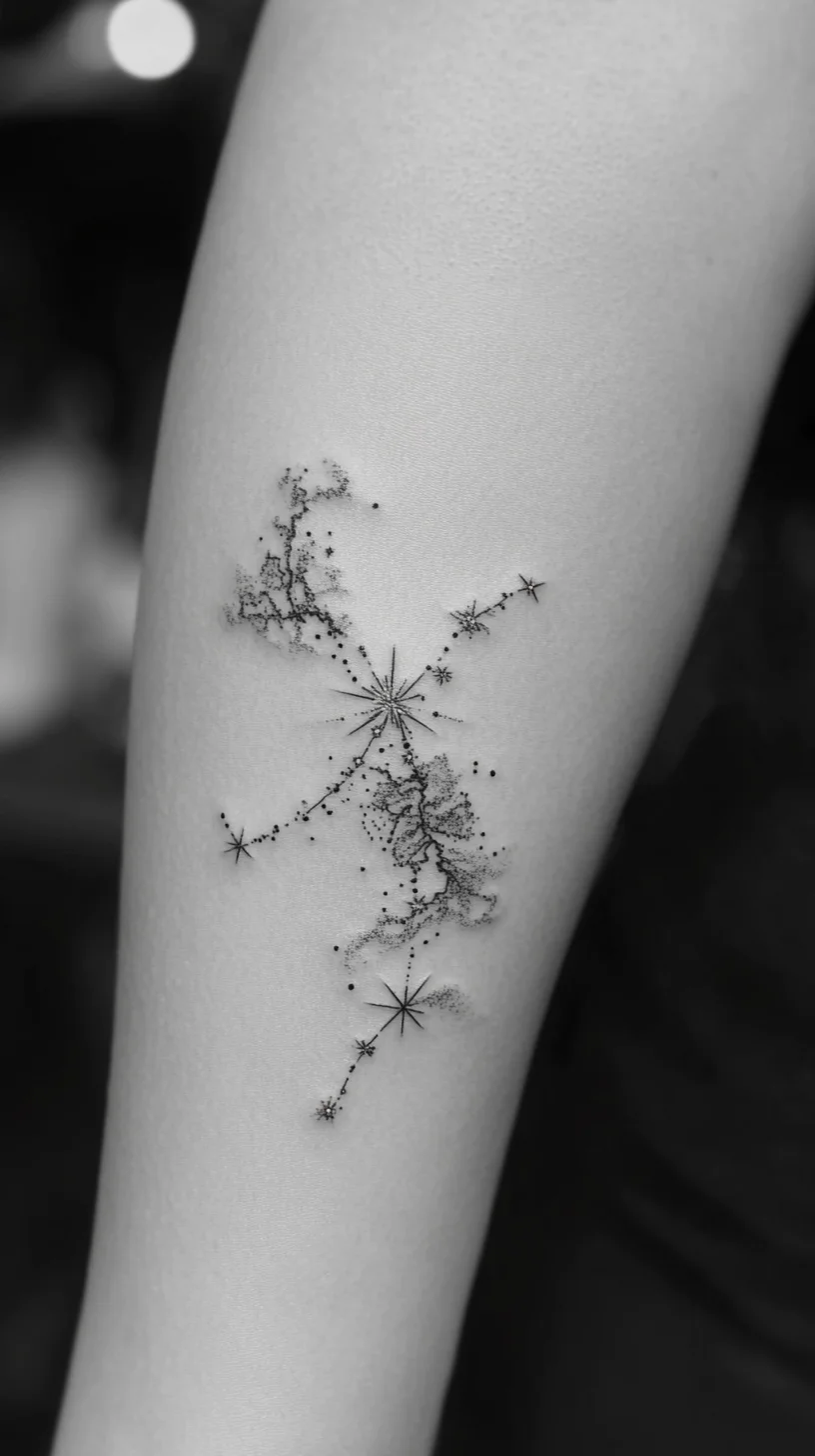 Celestial Whispers: A Dazzling Cosmic Tattoo for the Dreamer in You