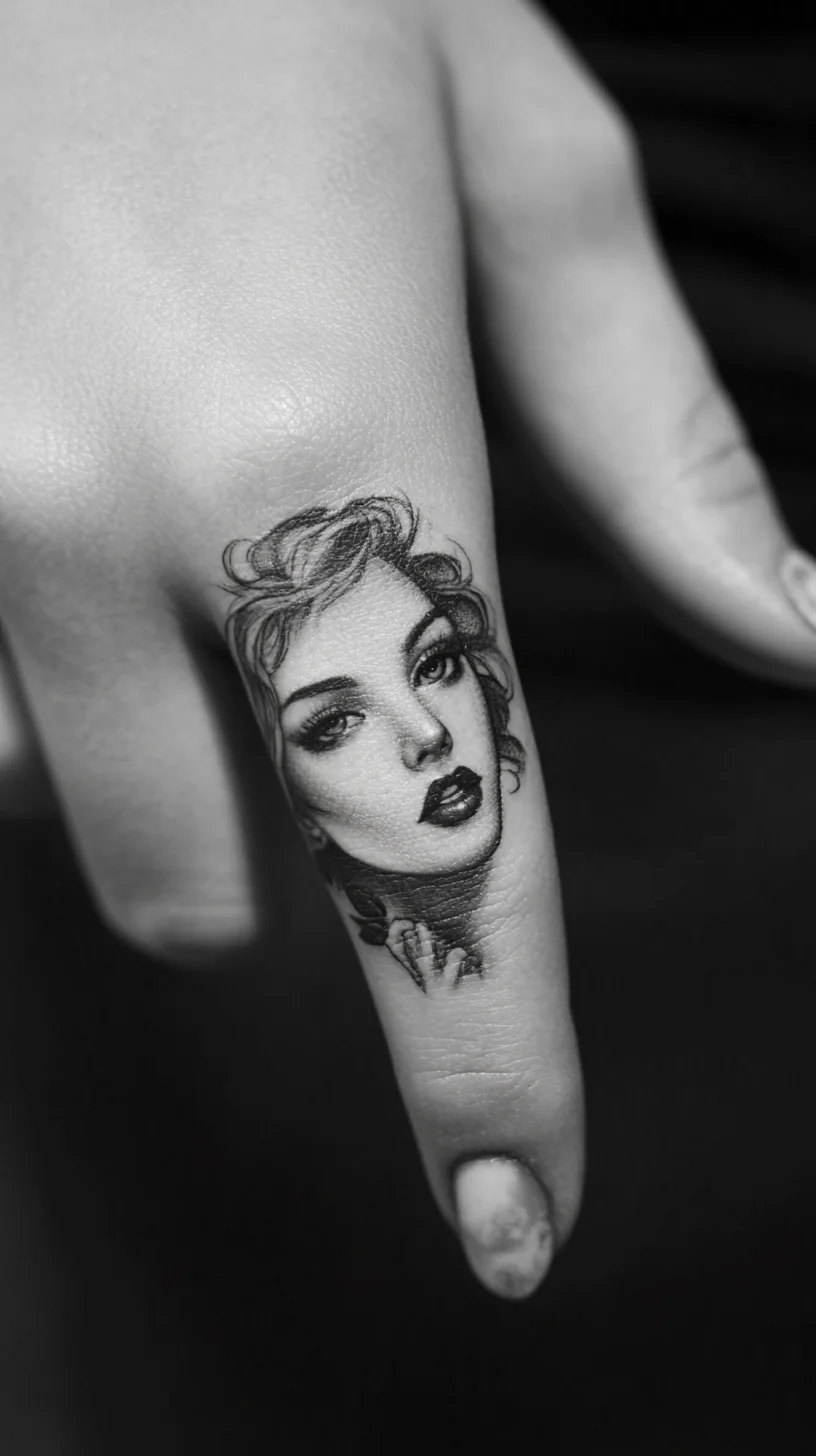 Chic Finger Tattoo: Embrace Vintage Glam with a Modern Twist