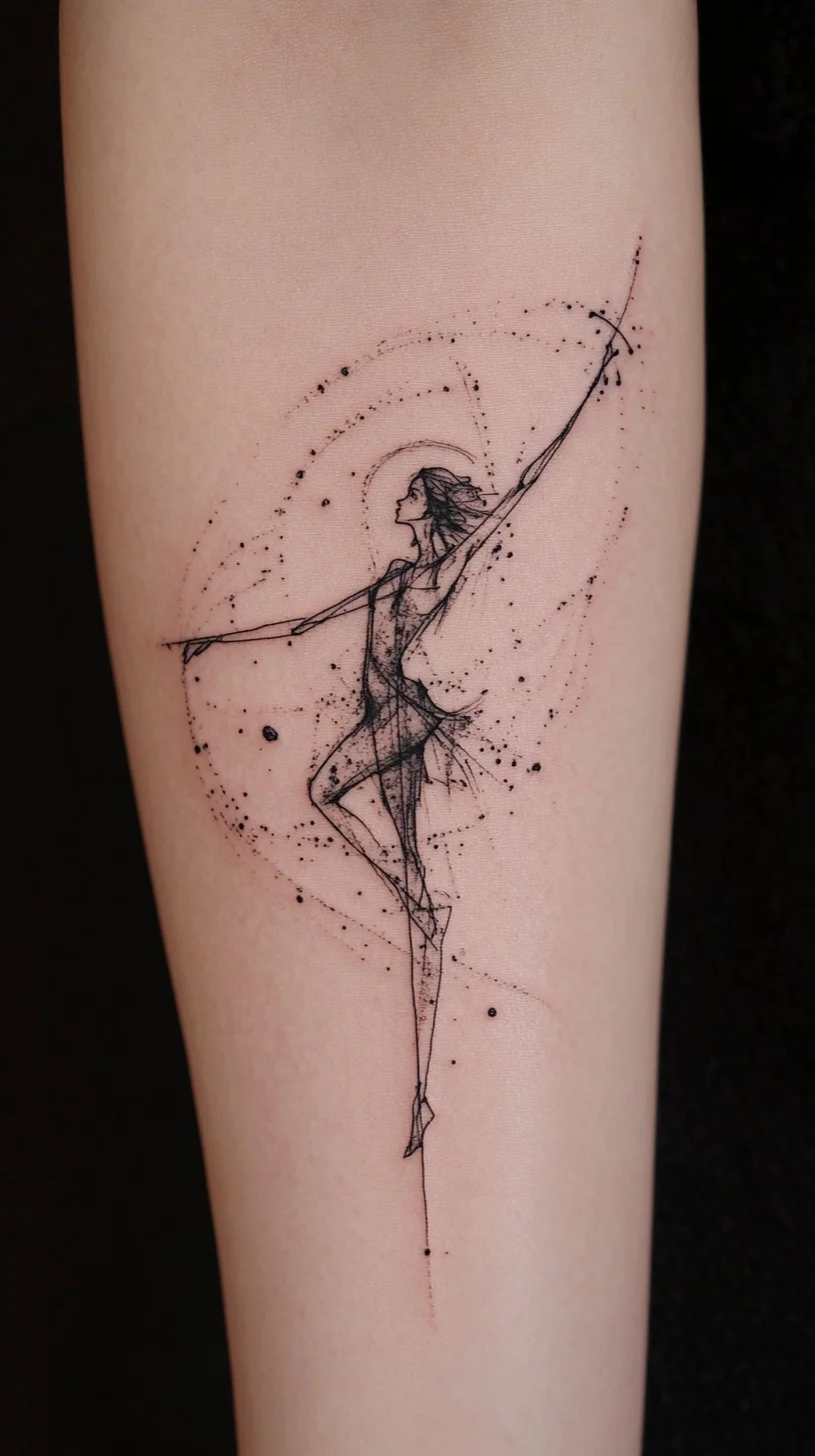 Dance with Elegance: Embrace the Graceful Linear Ballet Tattoo