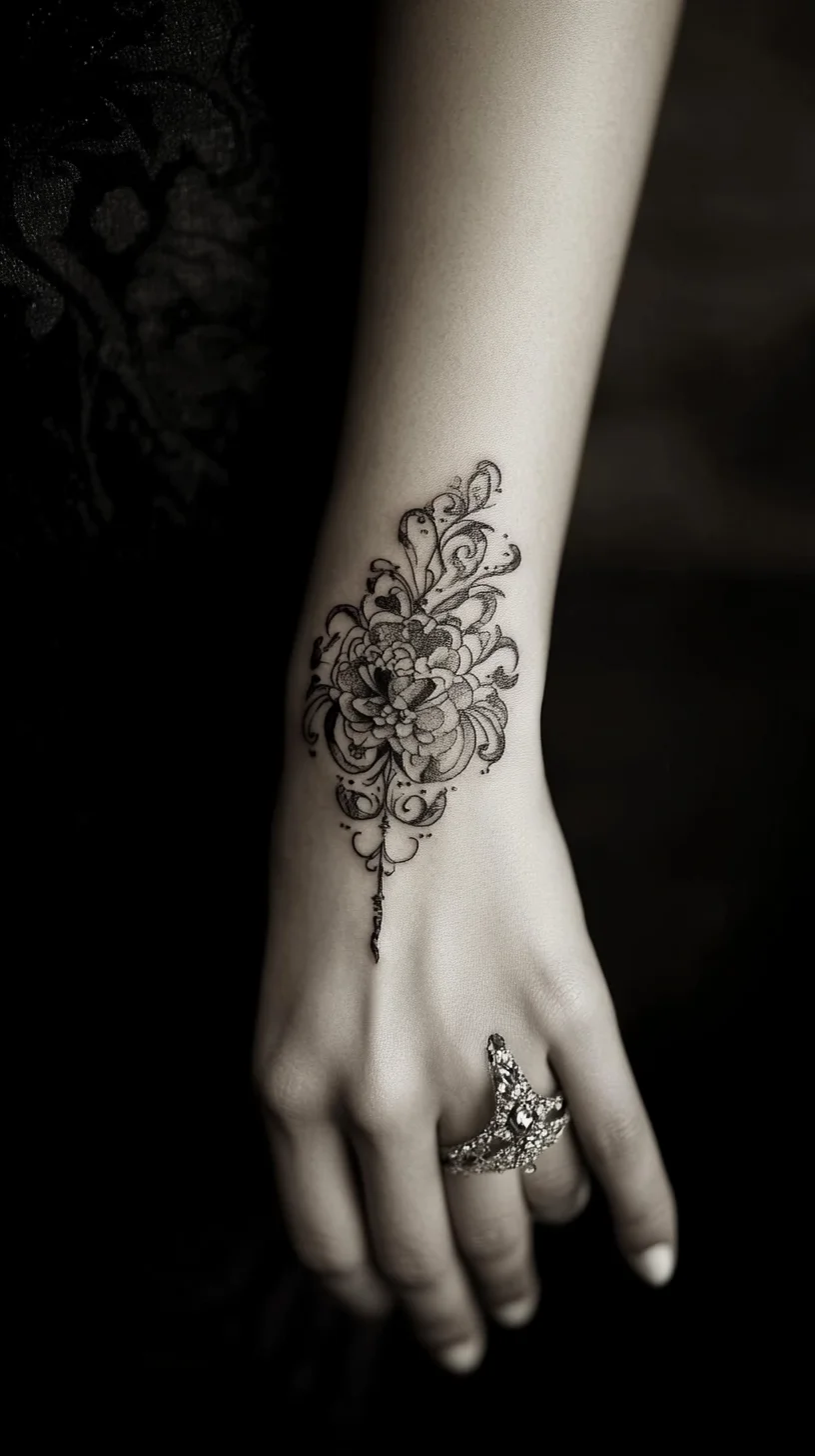 Delicate Floral Elegance: Embrace the Beauty of Intricate Tattoo Designs