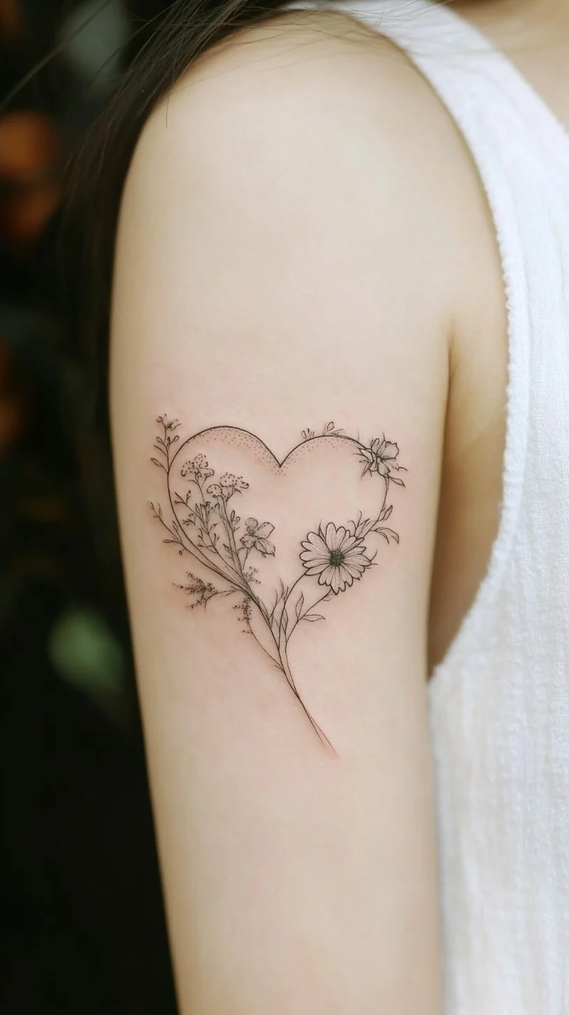 Delicate Floral Heart Tattoo: A Love Letter to Nature