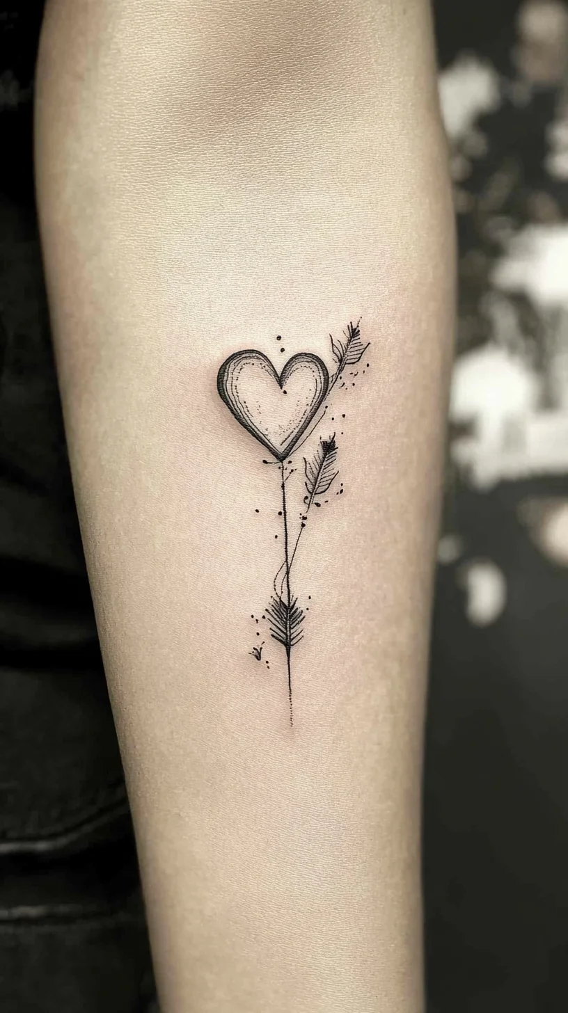 Delicate Heart and Arrow Tattoo: A Timeless Expression of Love and Resilience