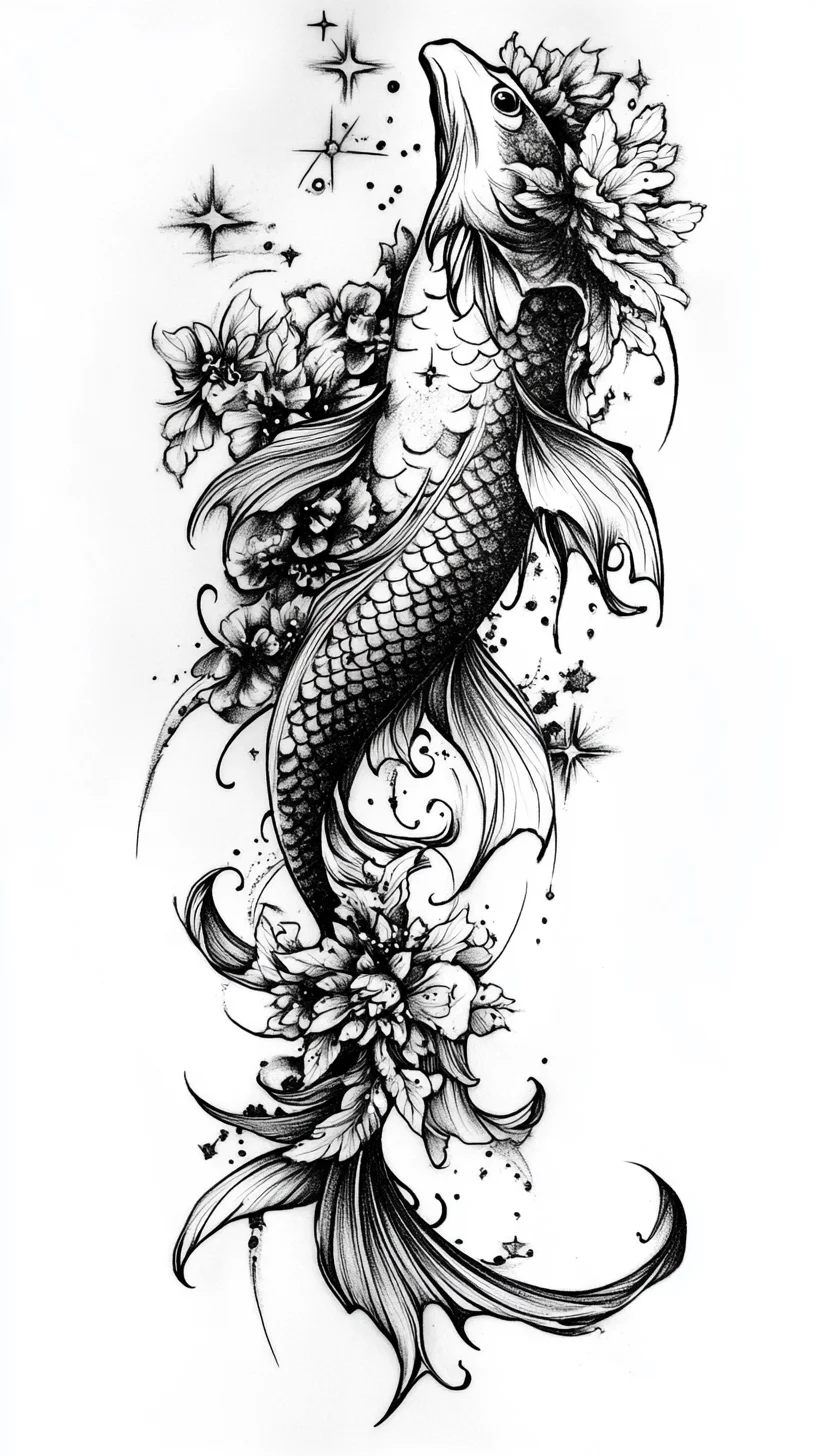 Dive Into Elegance: Stunning Koi Fish Tattoo Design for Timeless Style