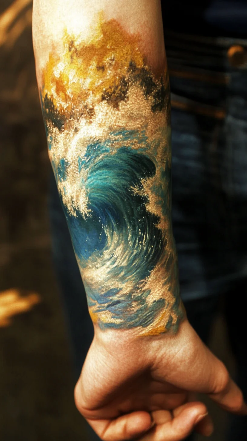 Dive into Serenity: Captivating Ocean Wave Tattoo for Nature Lovers