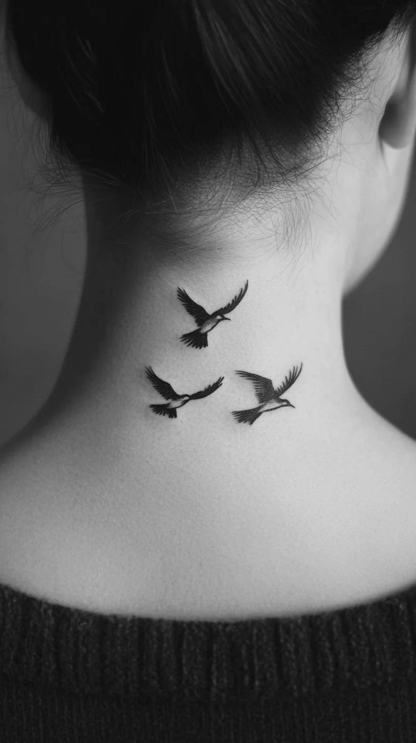 Effortless Elegance: The Graceful Flight of Minimalist Bird Tattoos