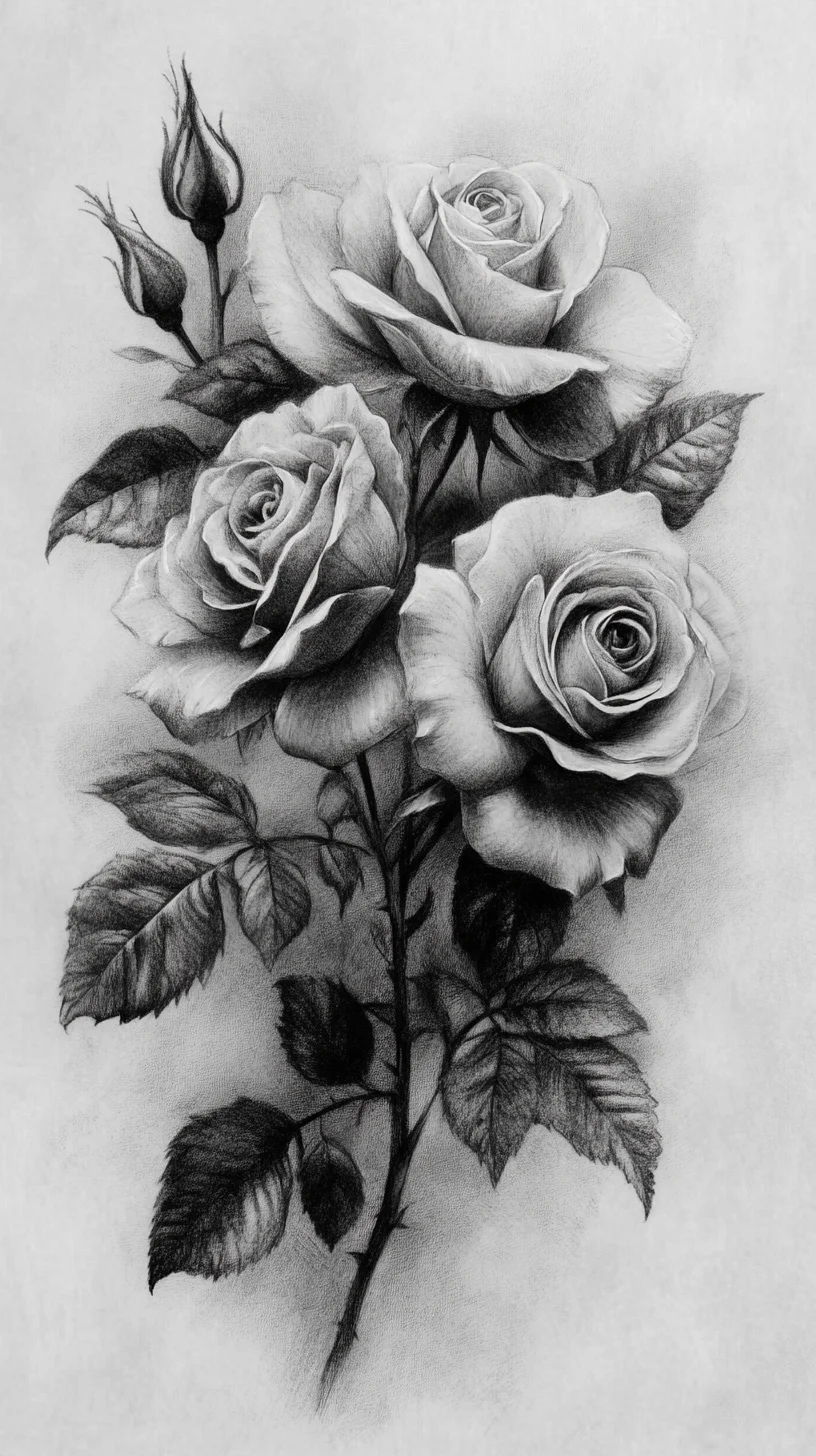 Elegant Black and Grey Rose Tattoo: A Timeless Floral Masterpiece