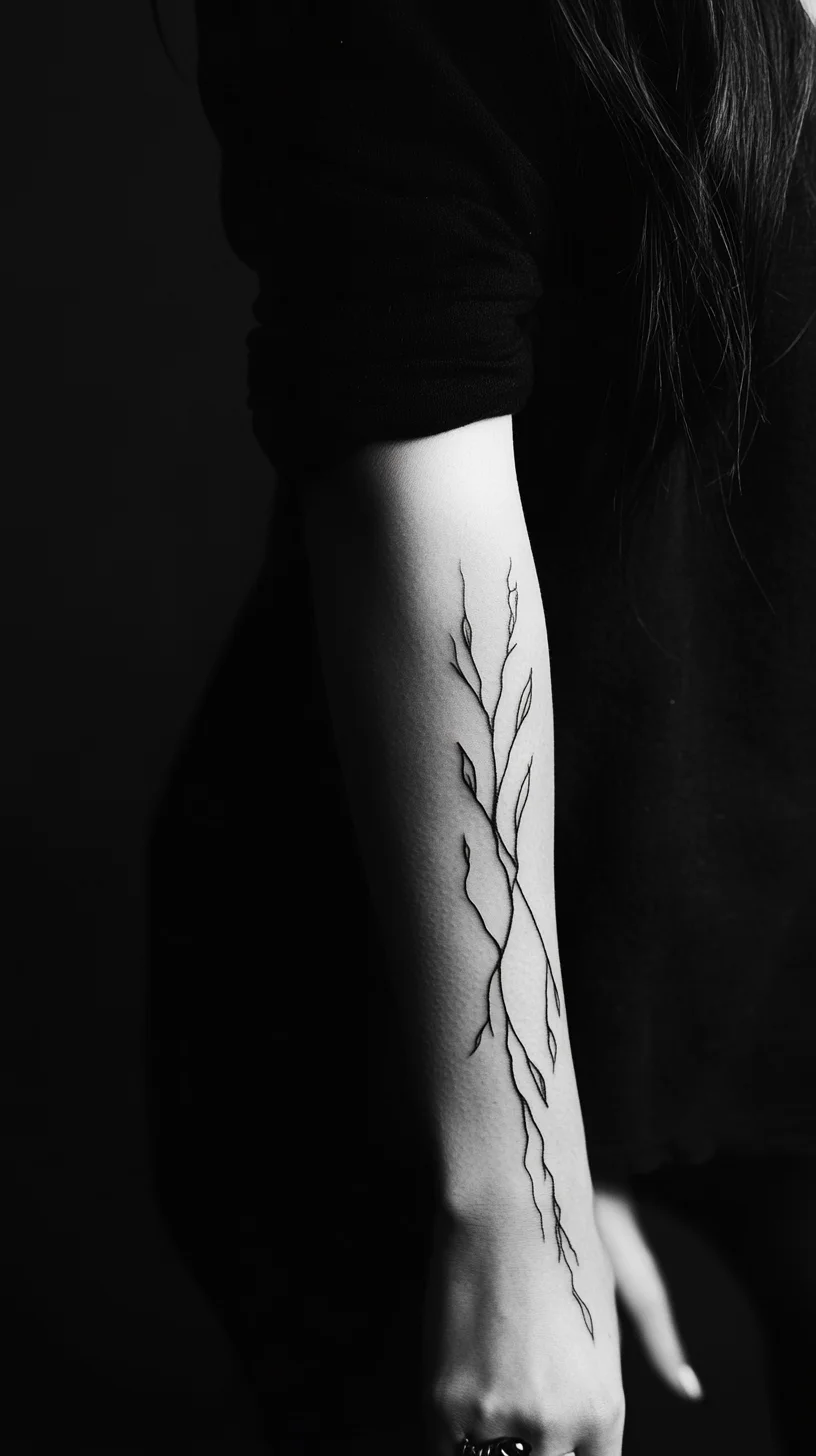 Elegant Botanical Tattoos: Embrace Nature with Minimalist Line Art