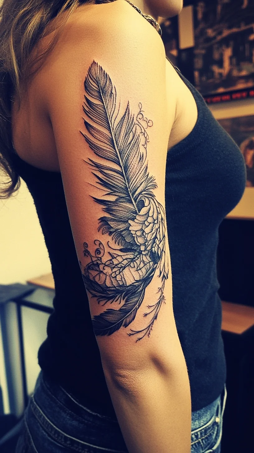 Elegant Feather Tattoo: A Symbol of Freedom and Grace