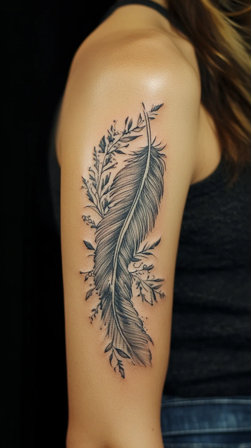 Elegant Feather Tattoo: A Symbol of Freedom and Lightness