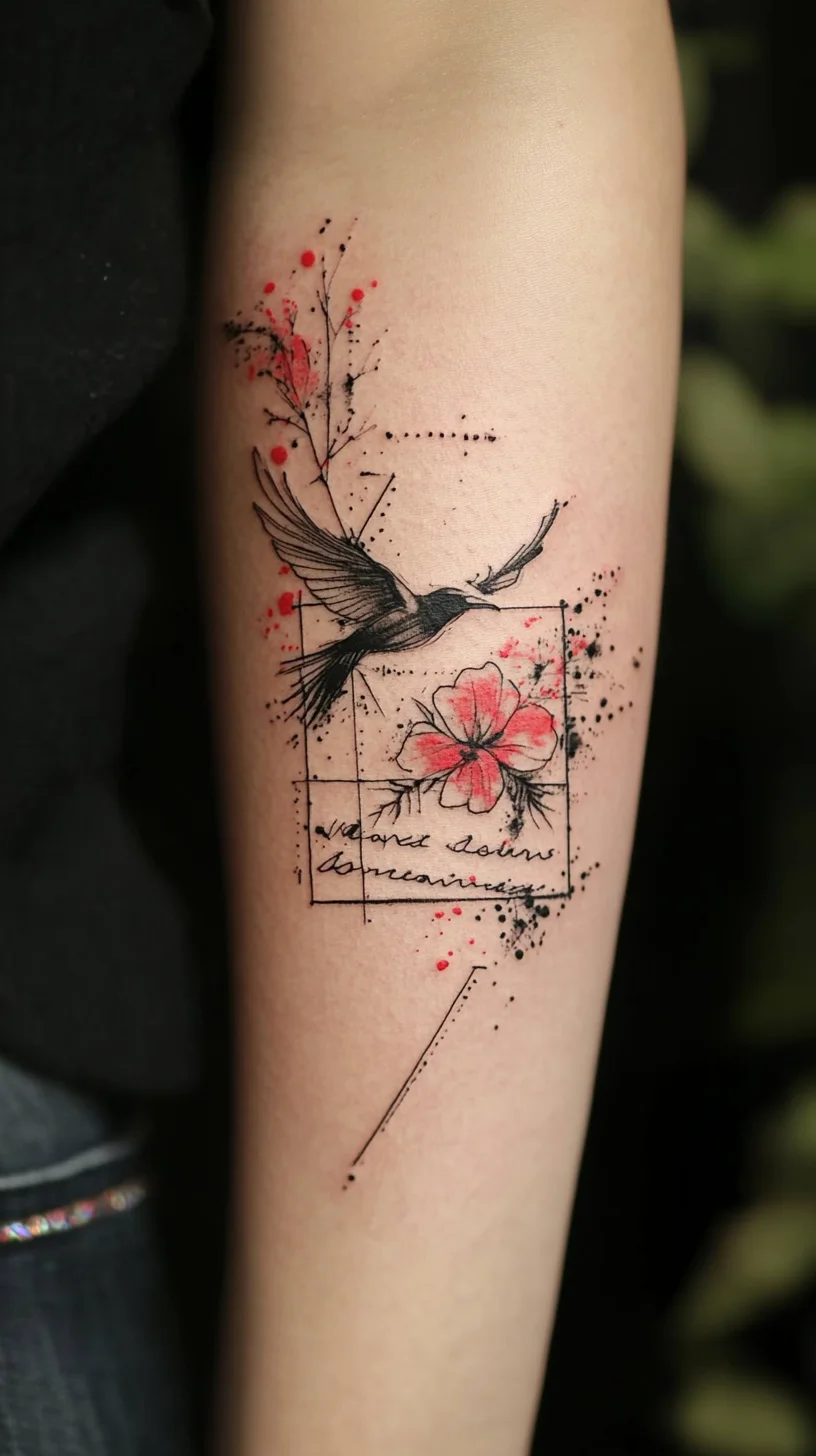 Elegant Floral and Bird Tattoo: A Timeless Expression of Freedom and Beauty