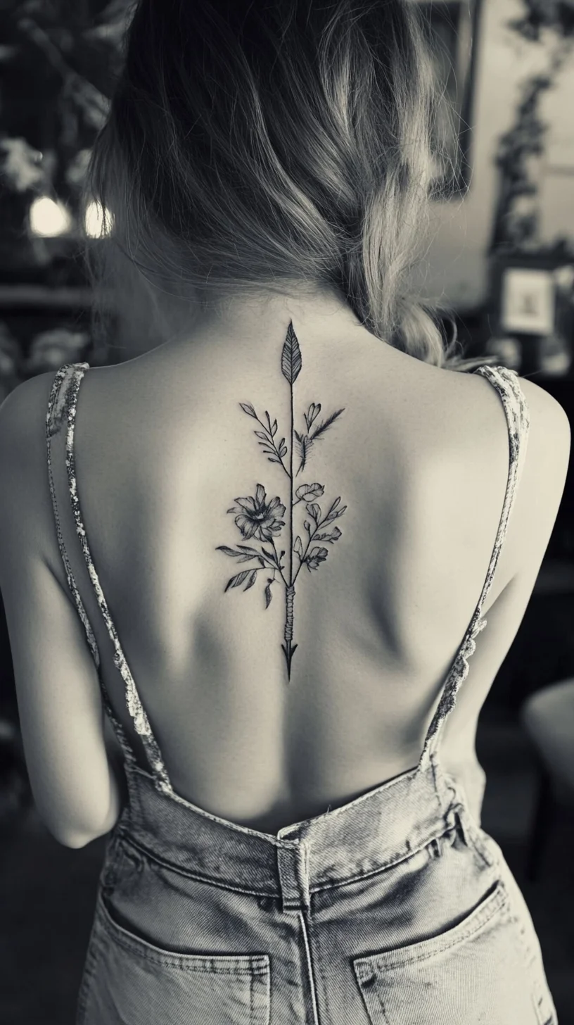 Elegant Floral Arrow Tattoo: A Stunning Statement Piece for Any Style