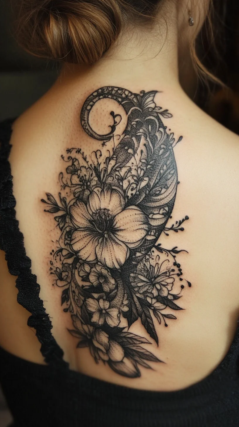 Elegant Floral Back Tattoo: A Stunning Expression of Artistry and Femininity