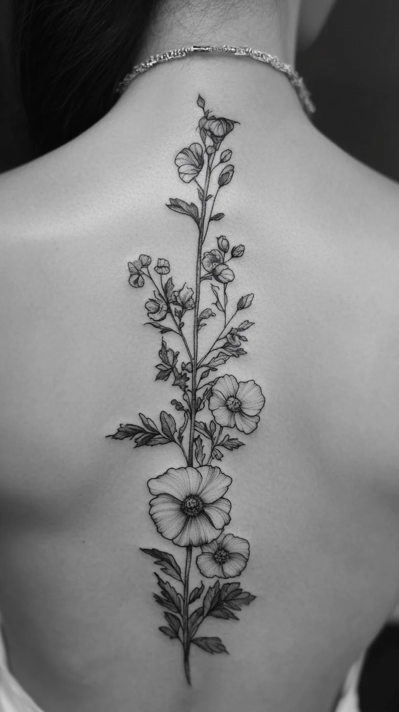 Elegant Floral Back Tattoo: A Timeless Statement of Beauty