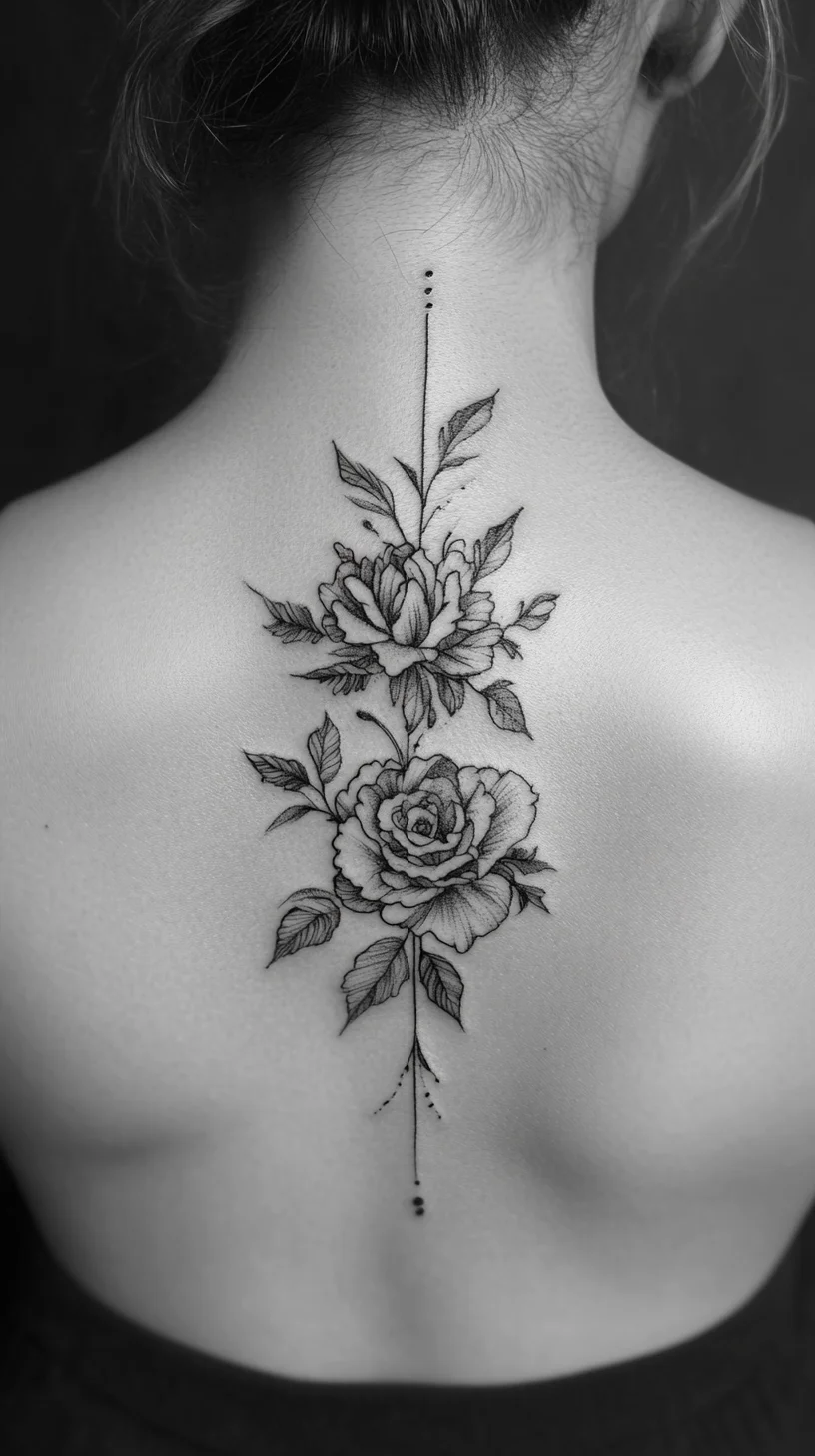 Elegant Floral Back Tattoo: A Timeless Statement of Grace