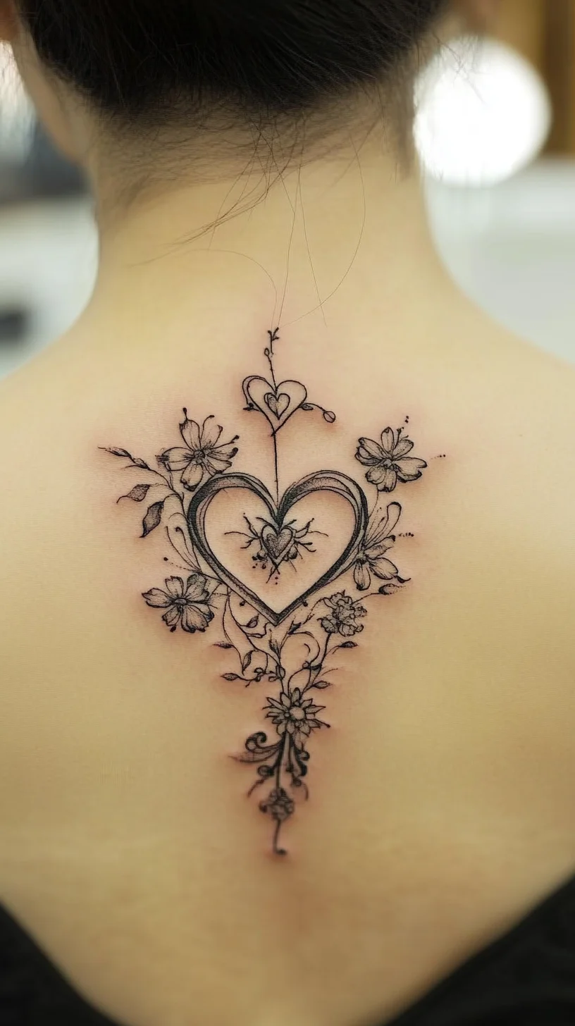 Elegant Floral Heart Tattoo: A Romantic Statement for Your Skin