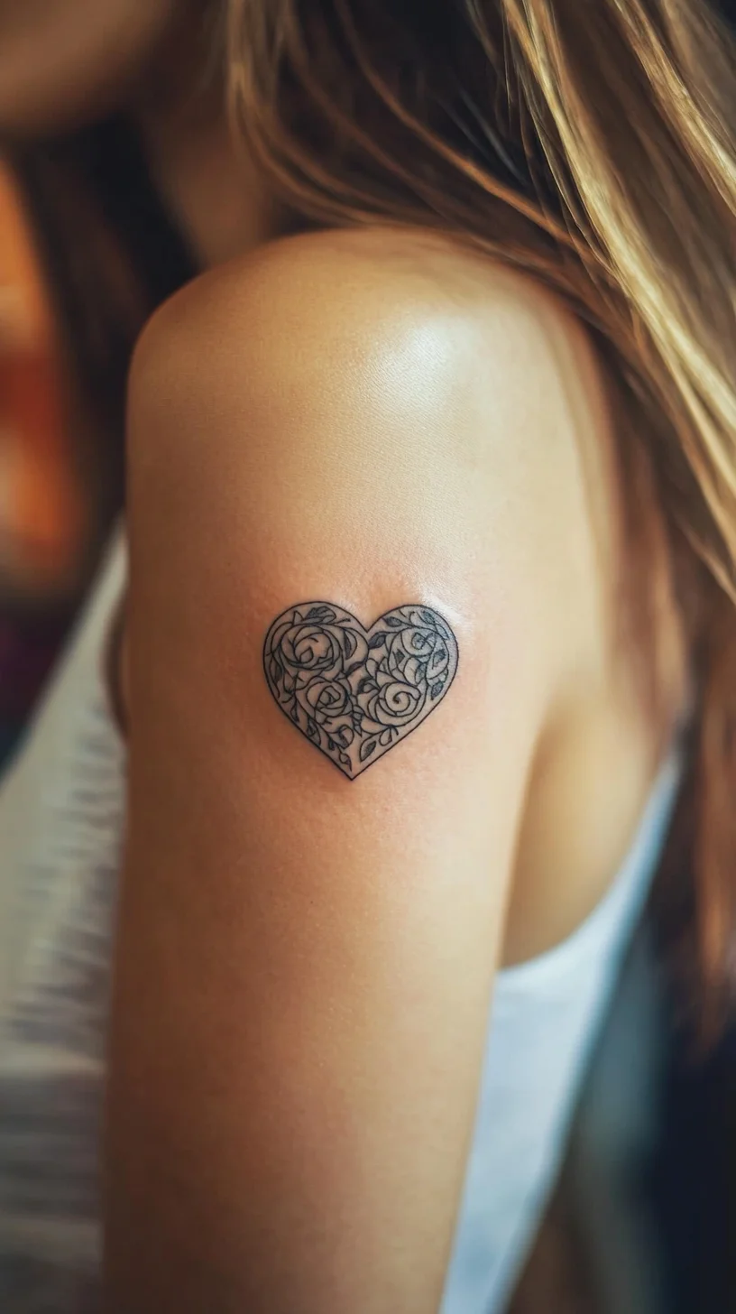 Elegant Floral Heart Tattoo: A Timeless Expression of Love and Artistry