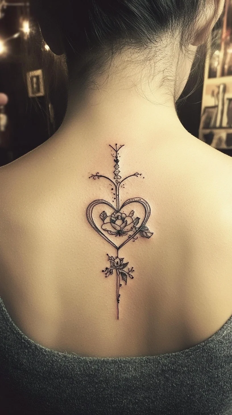 Elegant Floral Heart Tattoo: A Timeless Expression of Love and Beauty