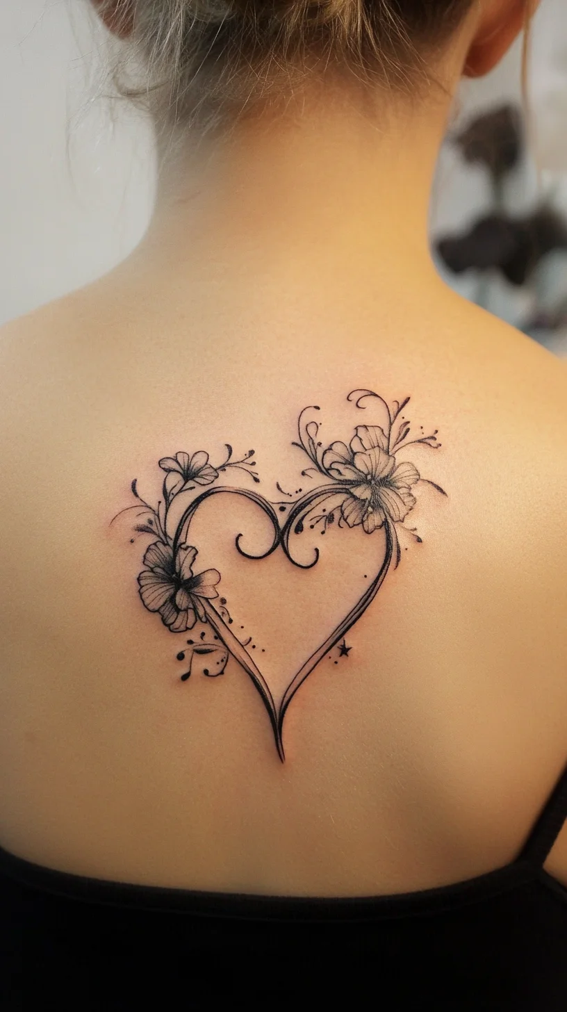 Elegant Floral Heart Tattoo: A Timeless Expression of Love and Beauty