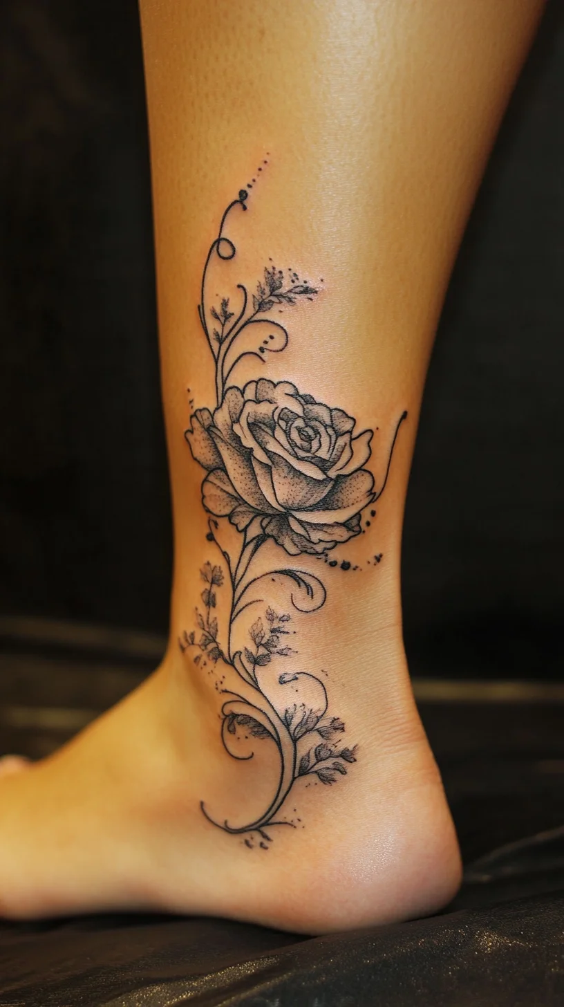 Elegant Floral Ink: A Sophisticated Rose Tattoo for Timeless Charm