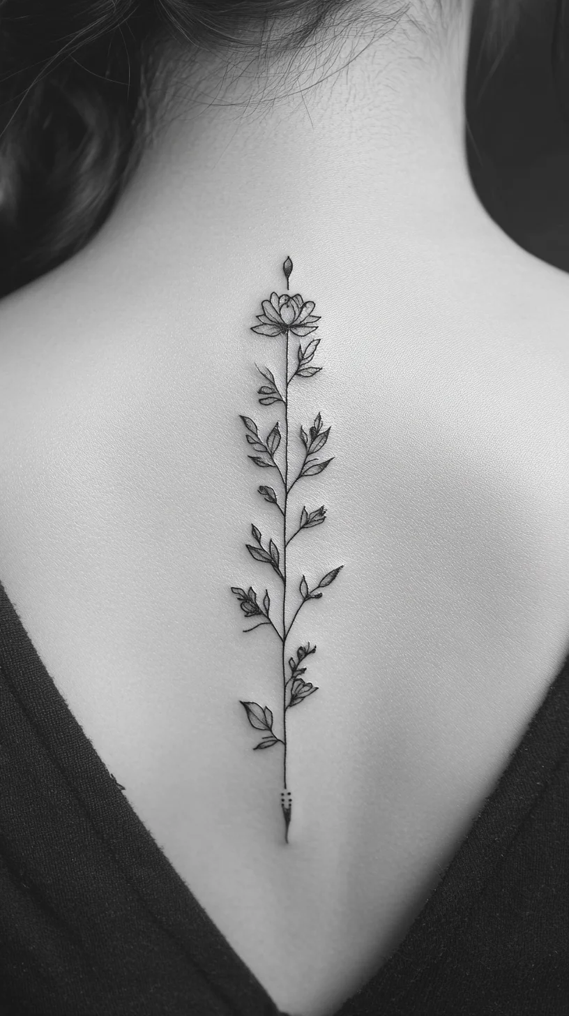 Elegant Floral Ink: The Perfect Back Tattoo for a Subtle Yet Striking Statement