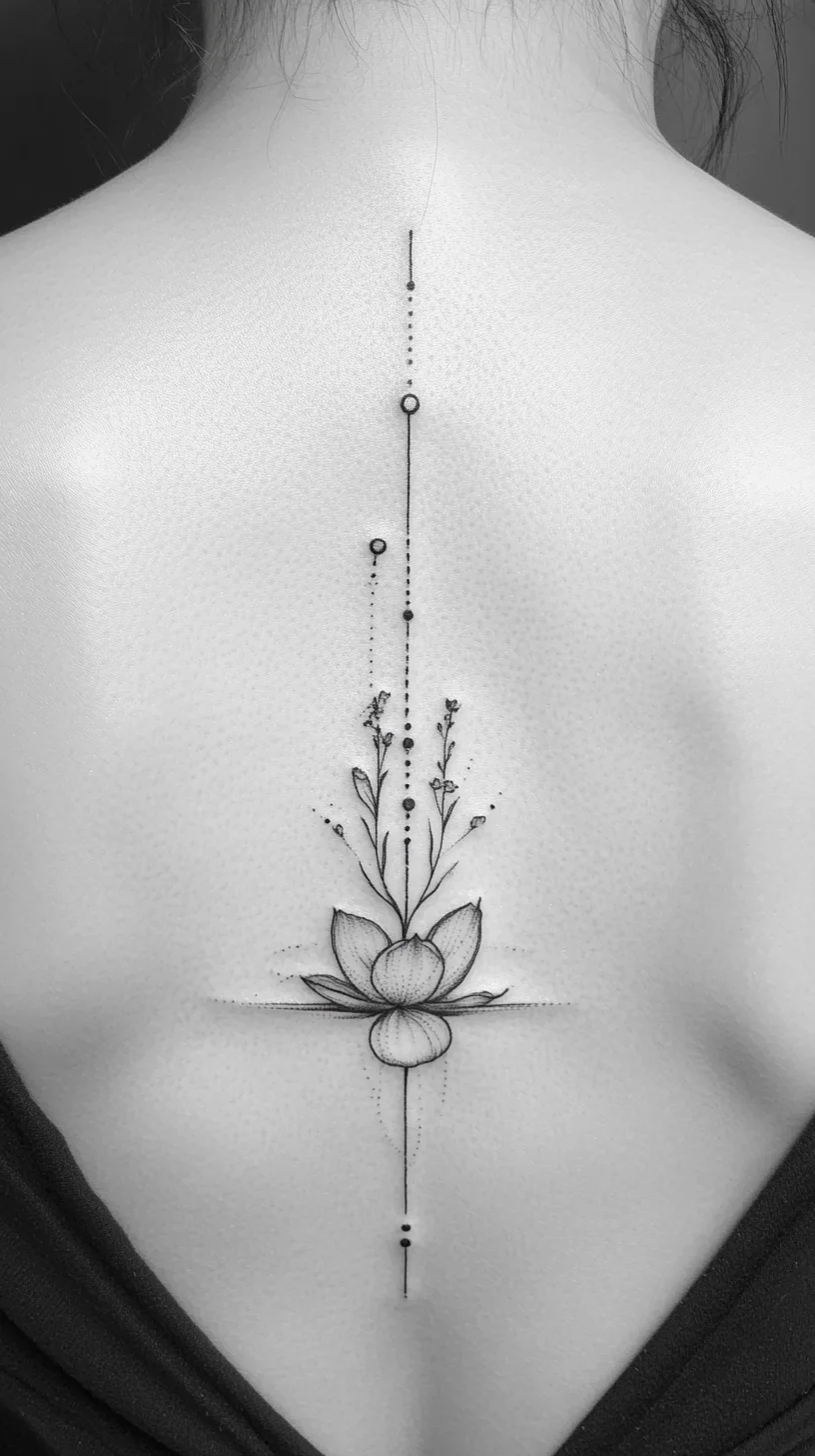 Elegant Floral Linework: A Minimalist Tattoo for Timeless Charm