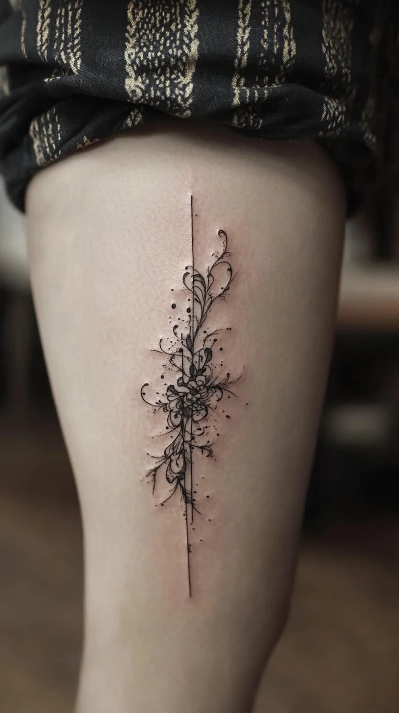 Elegant Floral Linework Tattoo: A Perfect Blend of Grace and Edge