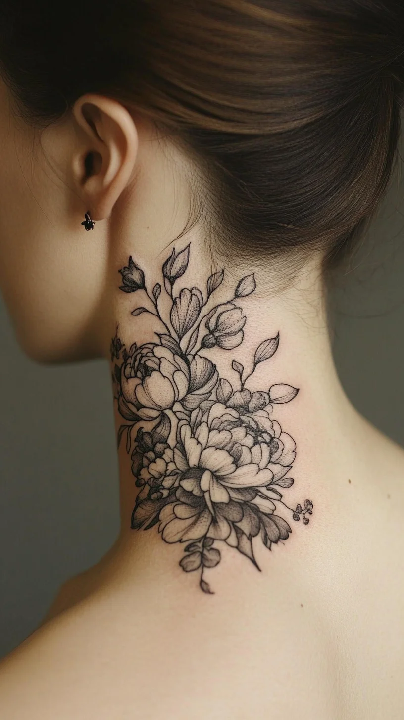 Elegant Floral Neck Tattoo: A Timeless Statement of Beauty and Grace