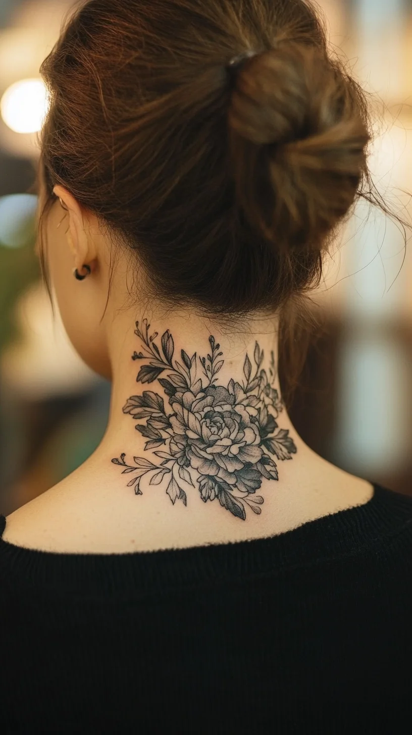 Elegant Floral Neck Tattoo: A Timeless Touch of Nature