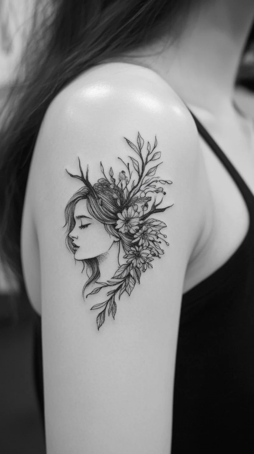 Elegant Floral Silhouette: A Timeless Tattoo That Speaks Volumes