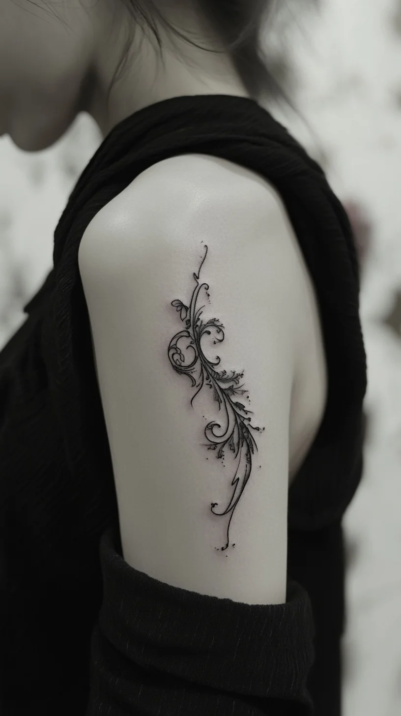 Elegant Floral Swirl Tattoo: A Touch of Grace and Sophistication