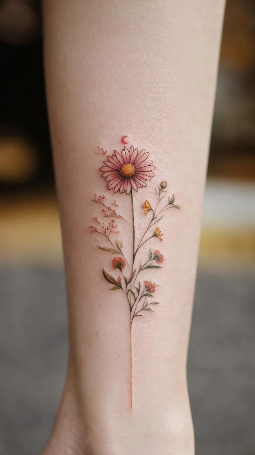 Elegant Floral Tattoo: A Delicate Expression of Nature on Your Skin