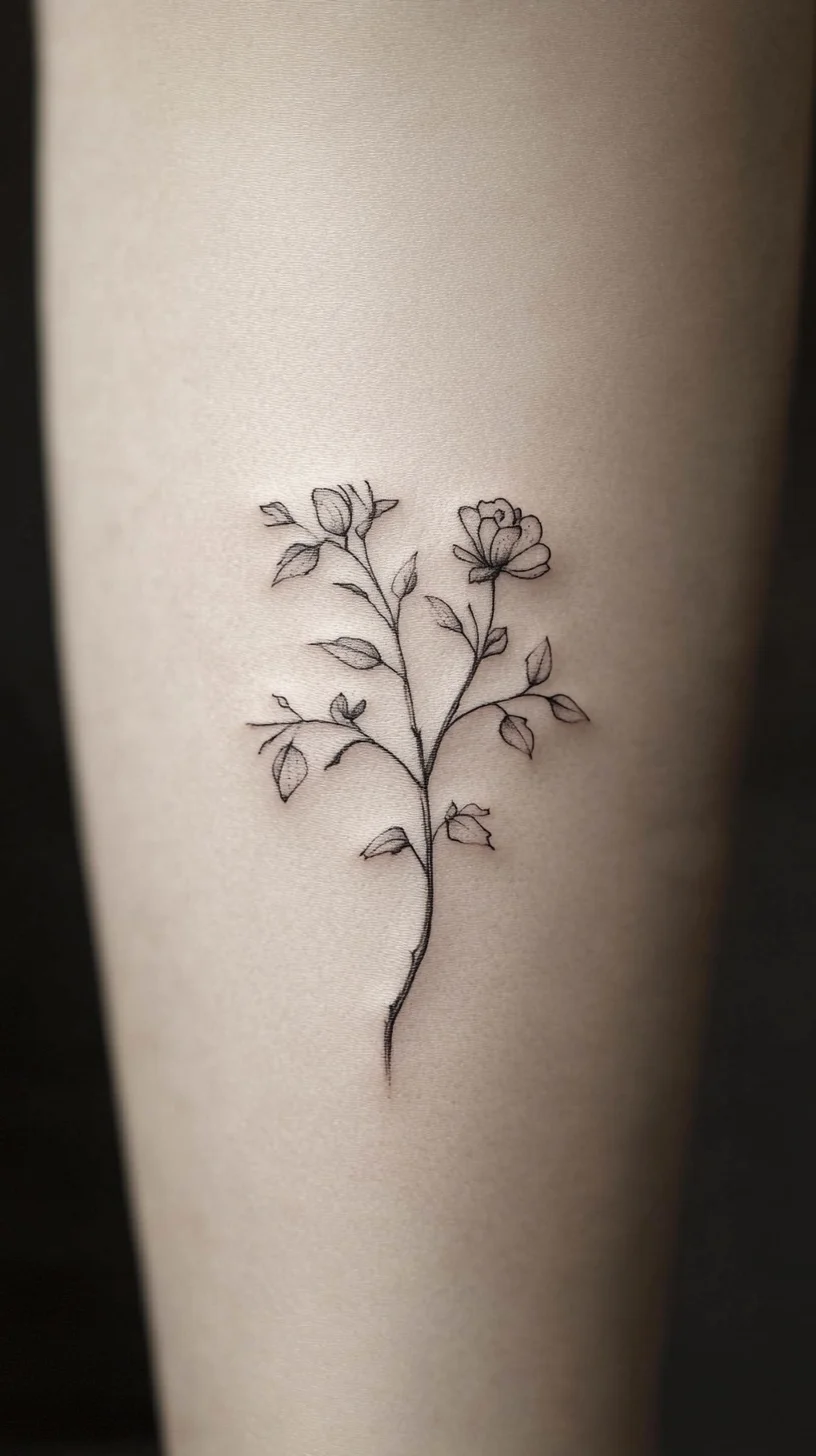 Elegant Floral Tattoo: The Timeless Beauty of Minimalist Ink Design