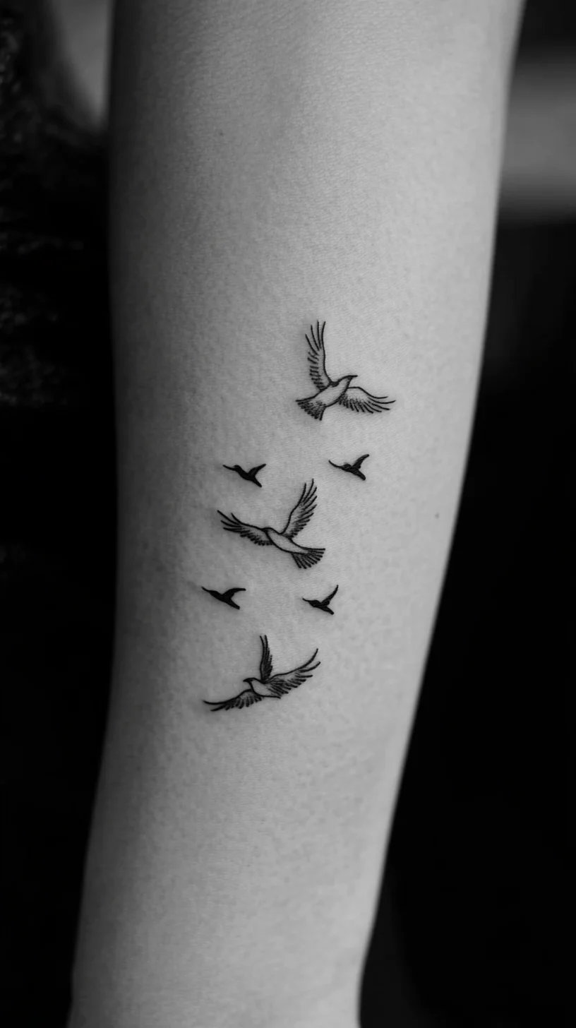 Elegant Freedom: Captivating Flying Bird Tattoos for a Graceful Touch