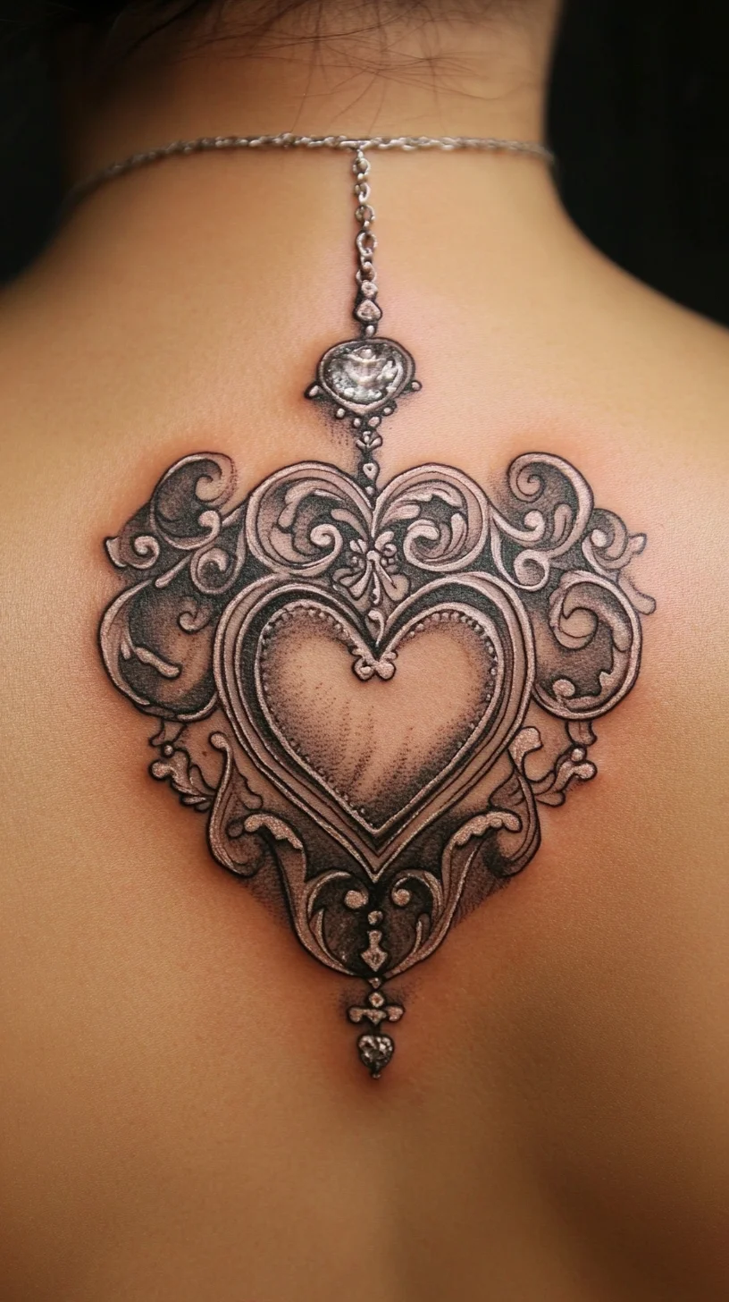 Elegant Heart-Inspired Tattoo: A Blend of Vintage Charm and Modern Aesthetics