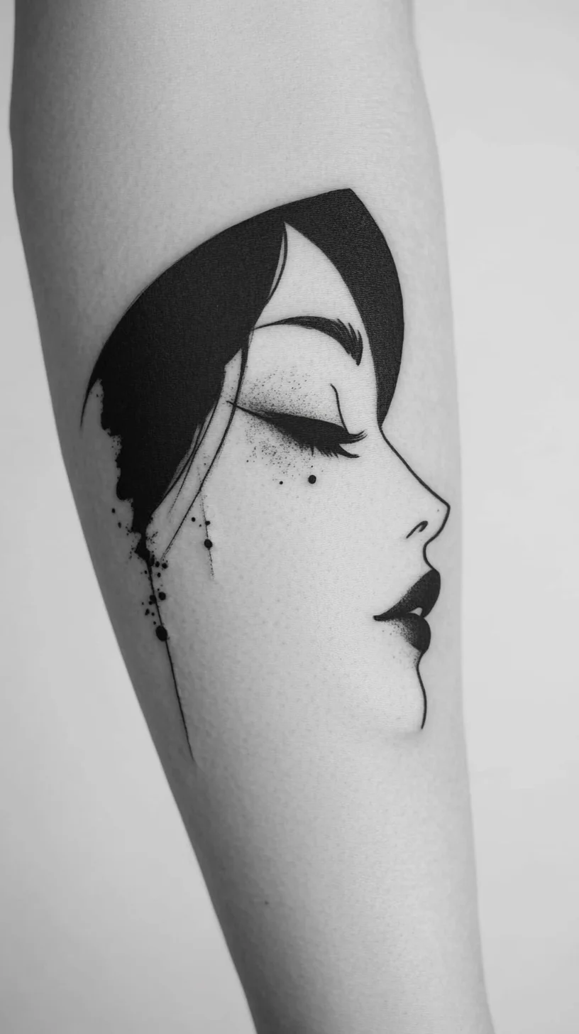 Elegant Minimalist Face Tattoo: A Chic Statement of Artistic Expression