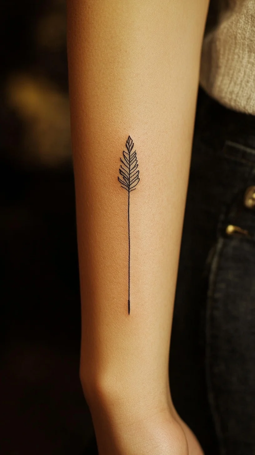 Elegant Minimalist Fern Tattoo: A Timeless Symbol of Growth and Renewal